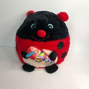 hug me ladybug holding snowcone 11 inch soft plush glitter eyes summer
